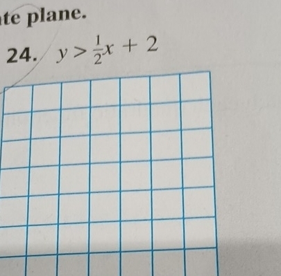 te plane. 
24. y> 1/2 x+2