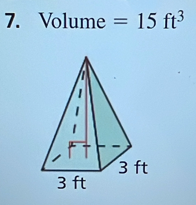 Volume =15ft^3