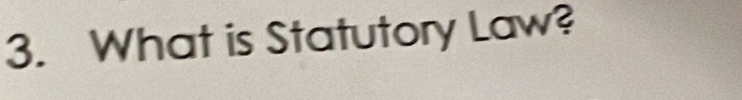 What is Statutory Law?