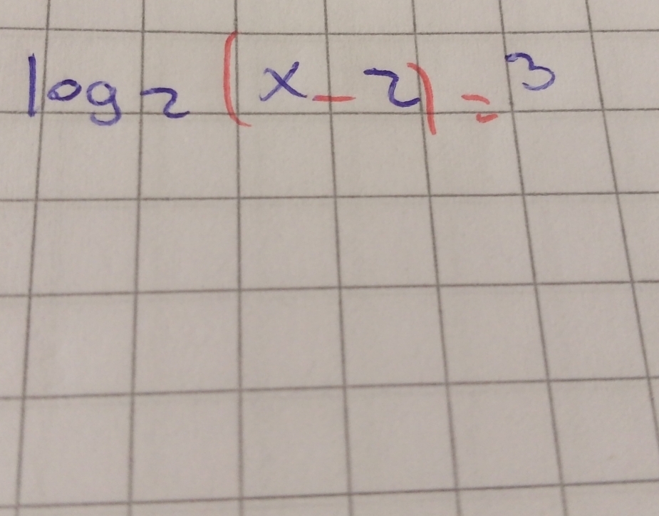 log _2(x-2)=3