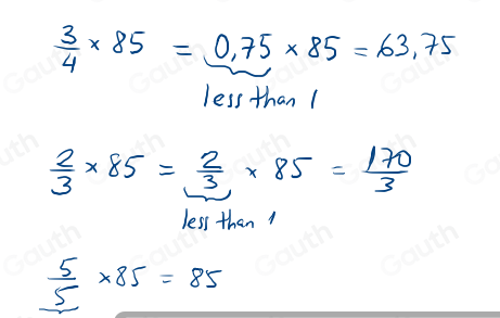 Solved: Is the product of each expression less than, equal to, or ...