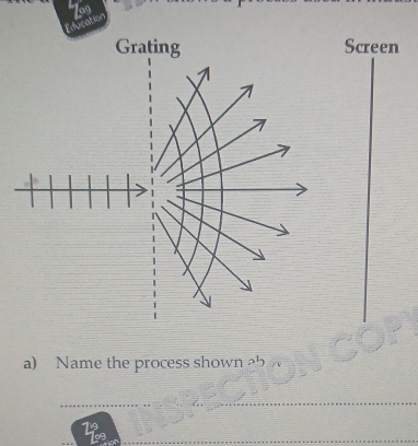 Screen 
a) Name the process shown ab