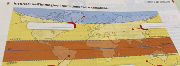 climi e gli ambienti
5 Inserisci nell’immagine i nomi
-23°27'