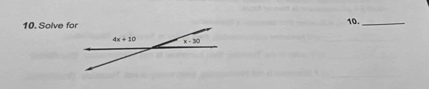 Solve for10._