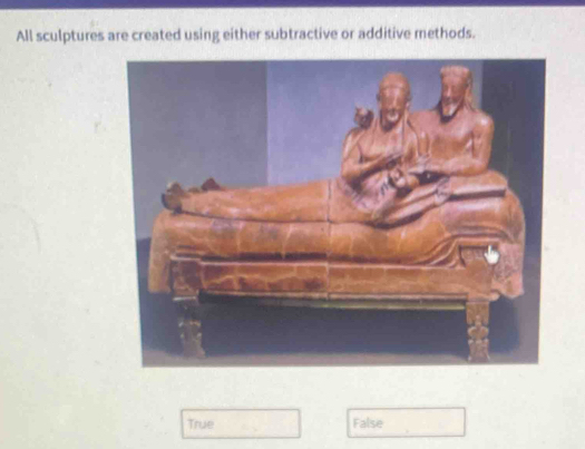 Solved: All sculptures are created using either subtractive or additive ...