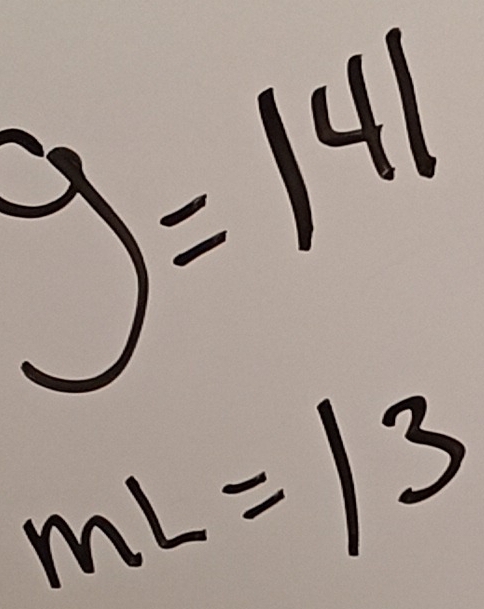 y=141
mL=13