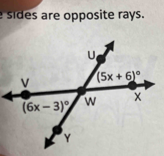 sides are opposite rays.