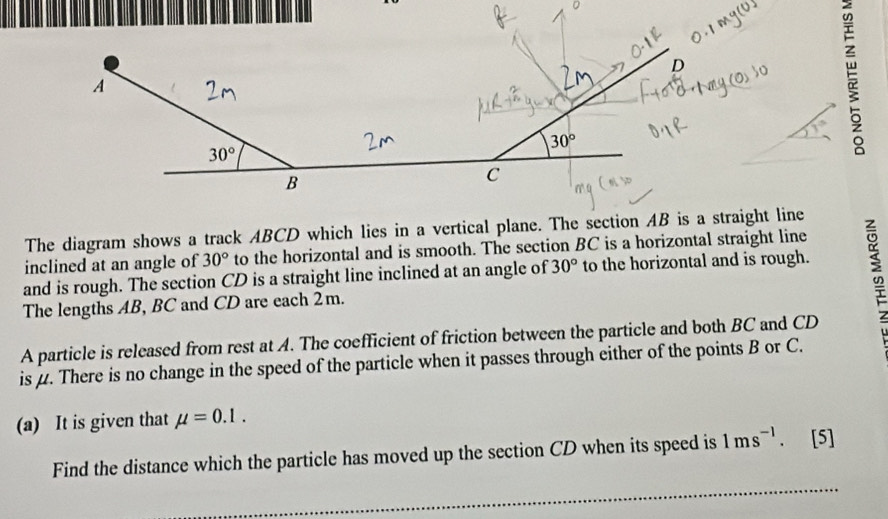 Solved: The diagram shows a track ABCD which lies in a vertical plane ...