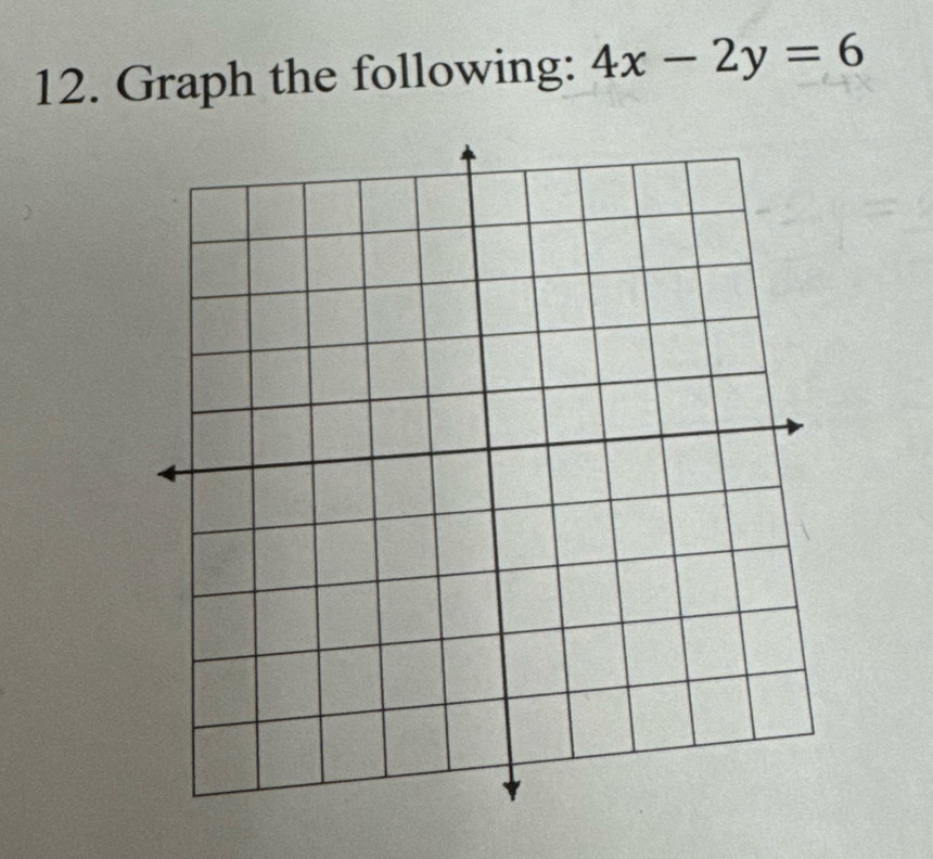 Graph the following: 4x-2y=6