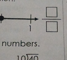  □ /□  
numbers.
beginarrayr 10encloselongdiv 40endarray