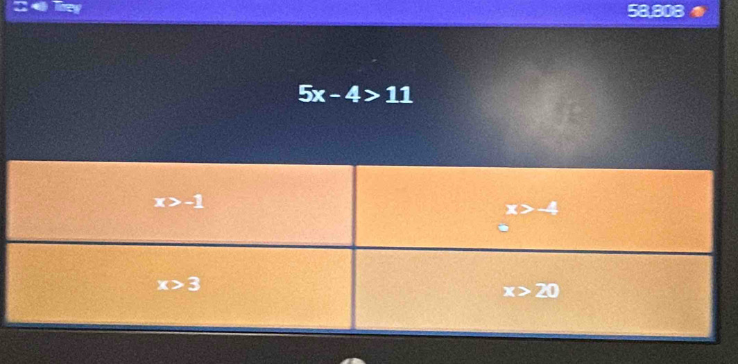 58.808
5x-4>11