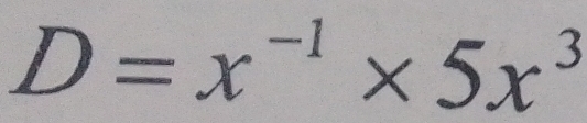 D=x^(-1)* 5x^3