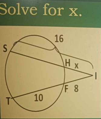 Solve for x.
S
1