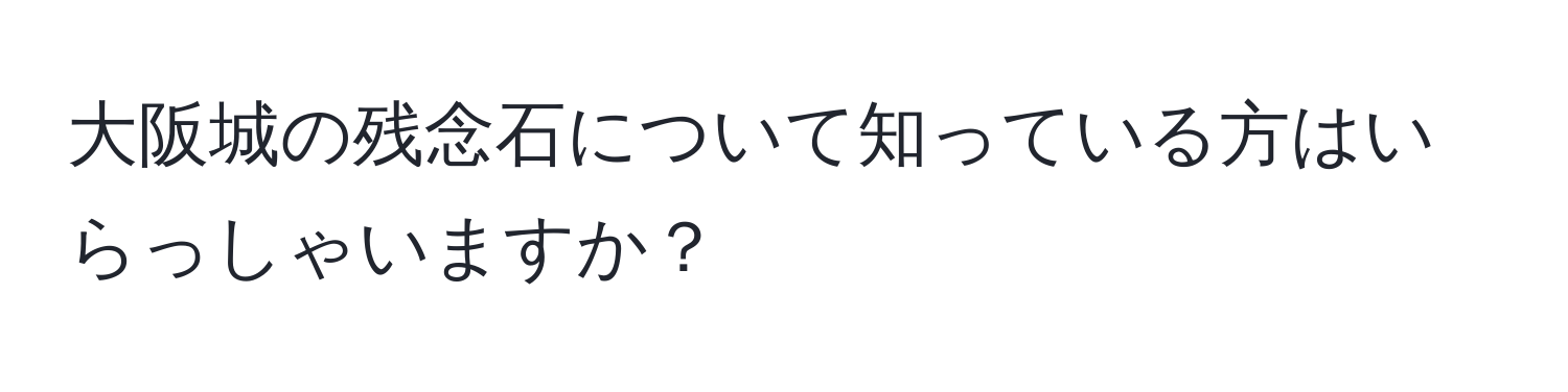 大阪城の残念石について知っている方はいらっしゃいますか？