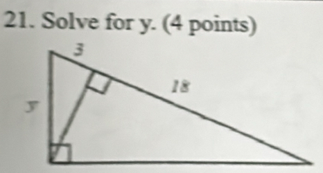 Solve for y. (4 points)