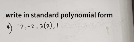 write in standard polynomial form