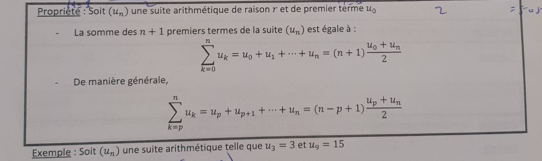 Résolu Propriété Soit (u_n) une suite arithmétique de raison r et de — free download