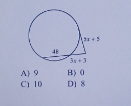 A) 9 B) 0
C) 10 D) 8