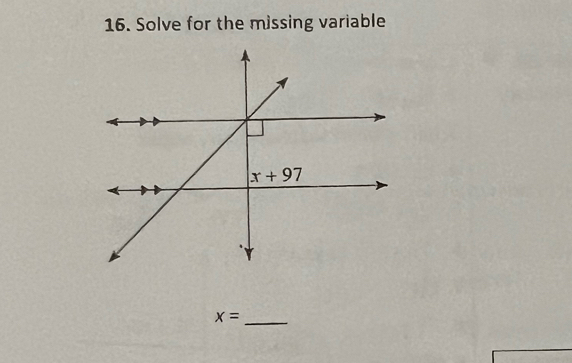 Solve for the missing variable
x= _