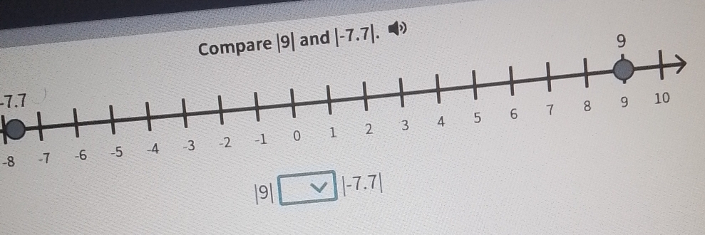 and )
-7.7
-8
|9| |-7.7|