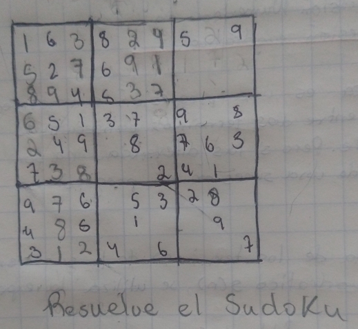 Besuelve el SudoKu