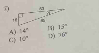 A) 14° B)
C) 10° D) 76°