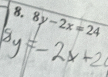 8y-2x=24