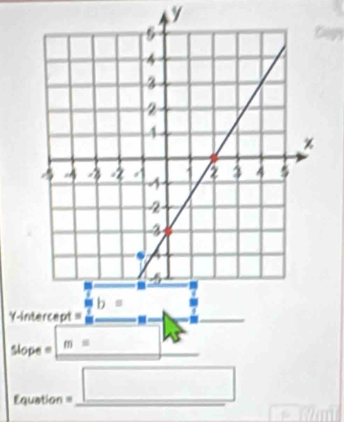 iercept =
_
Slope = m=
=Equation=_