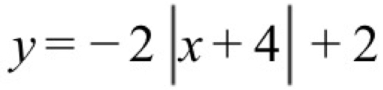 y=-2|x+4|+2