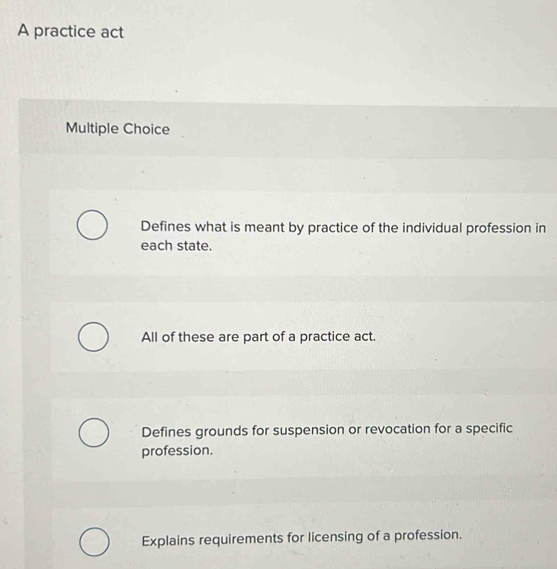 Solved: A practice act Multiple Choice Defines what is meant by ...
