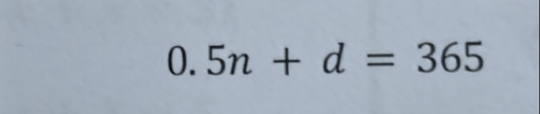 0.5n+d=365