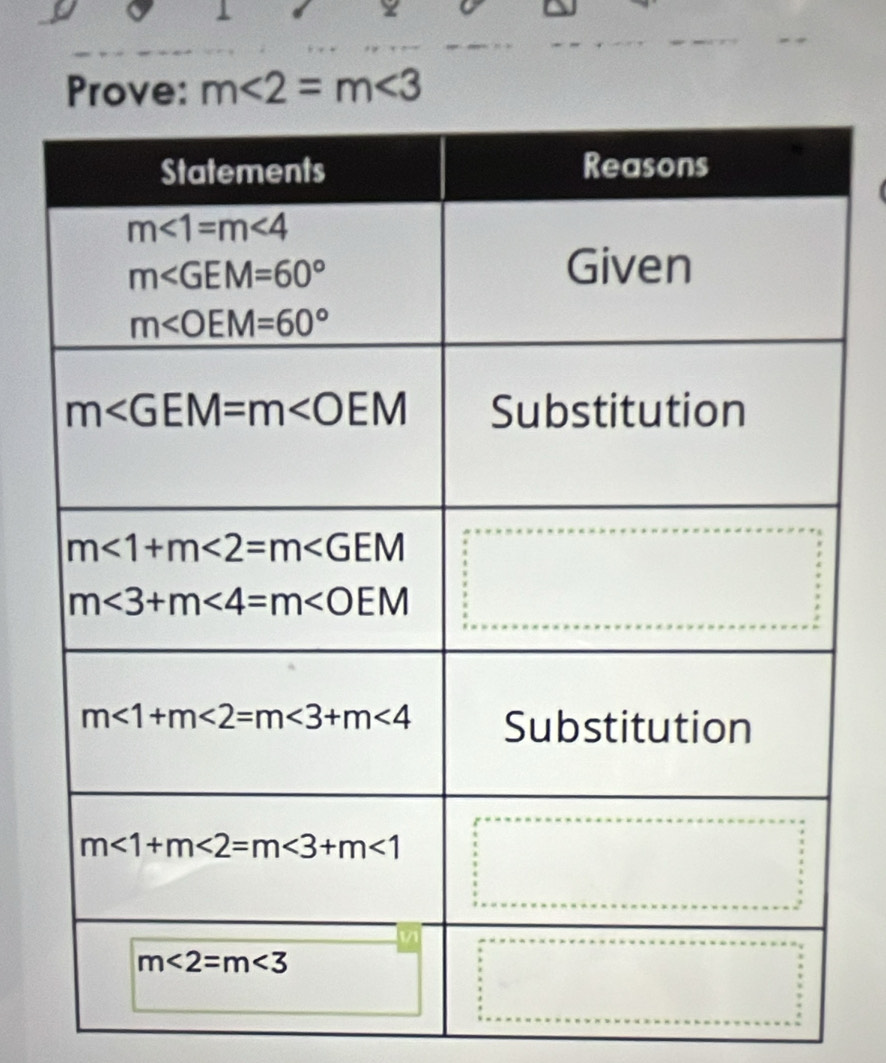 Prove: m∠ 2=m∠ 3