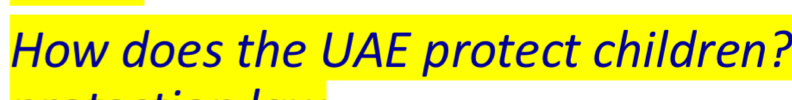 How does the UAE protect children?