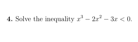 Solve the inequality x^3-2x^2-3x<0</tex>.