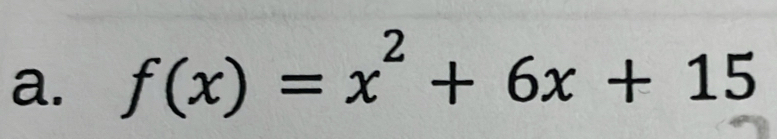 f(x)=x^2+6x+15