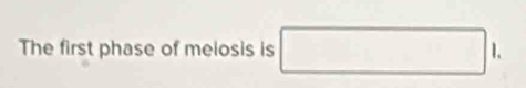 The first phase of melosis is □ 1.