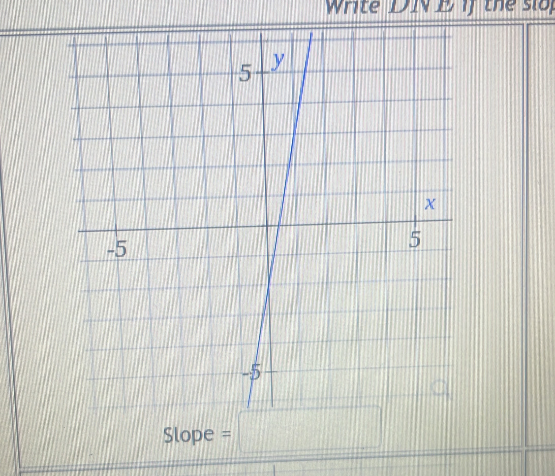 Write DN Eif the sto 
Slope =