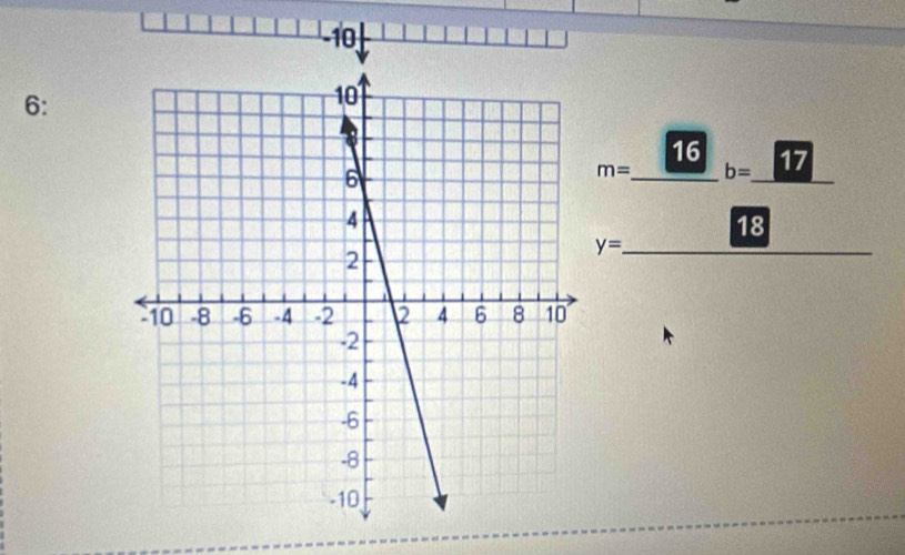 -10
6:
16
_
m= _ b= 17
18
y=