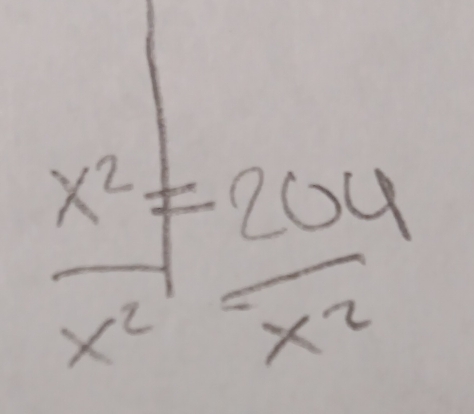  x^2/x^2 = 204/x^2 