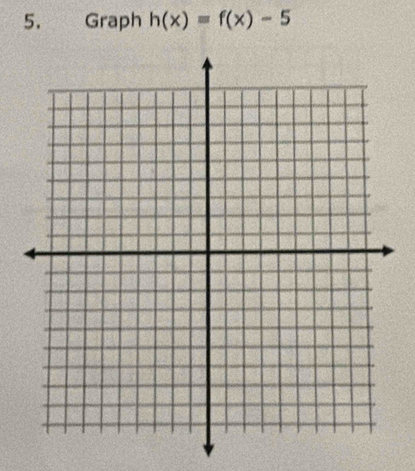 Graph h(x)=f(x)-5