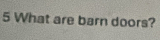 What are barn doors?