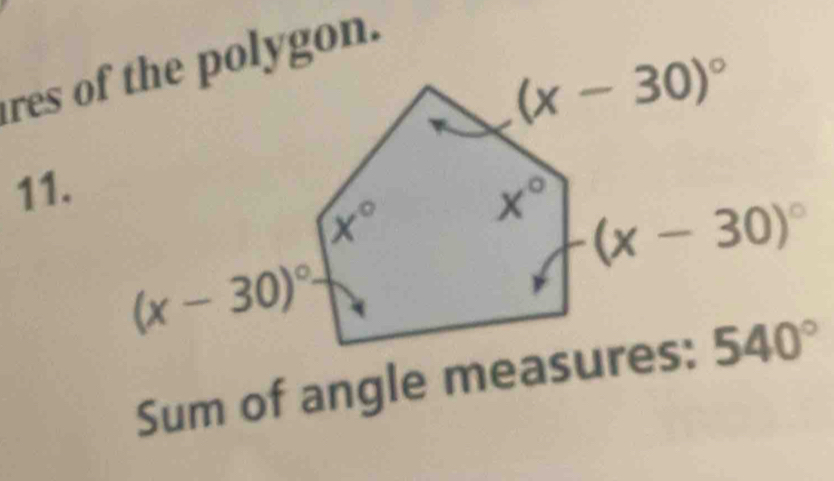 Sum of angle measures: