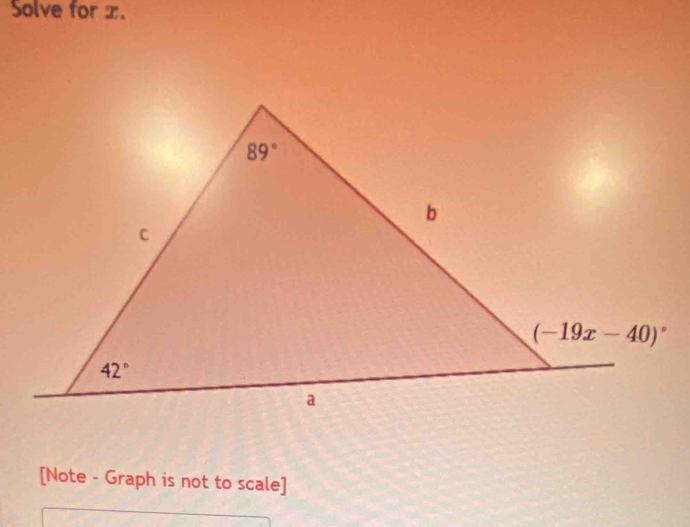 Solve for x.
[Note - Graph is not to scale]