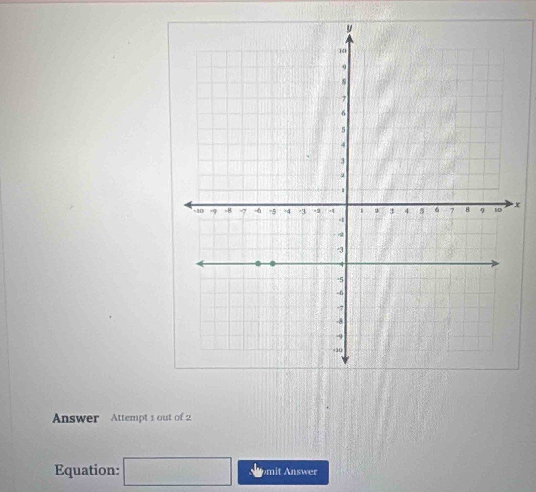 x
Answer Attempt 1 out of 2 
Equation: □