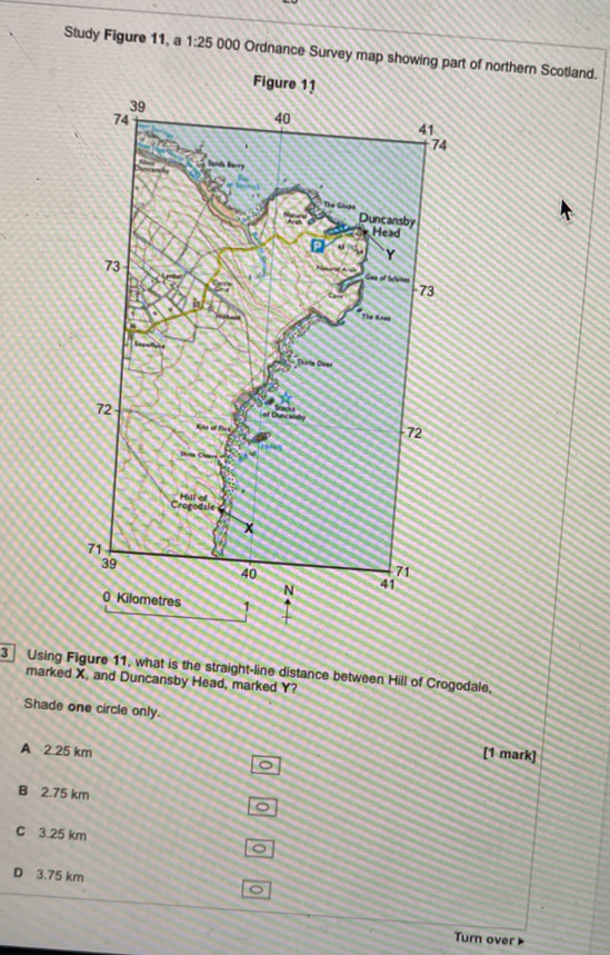 Solved: Study Figure 11, a 1:25 000 Ordnance Survey map showing part of ...