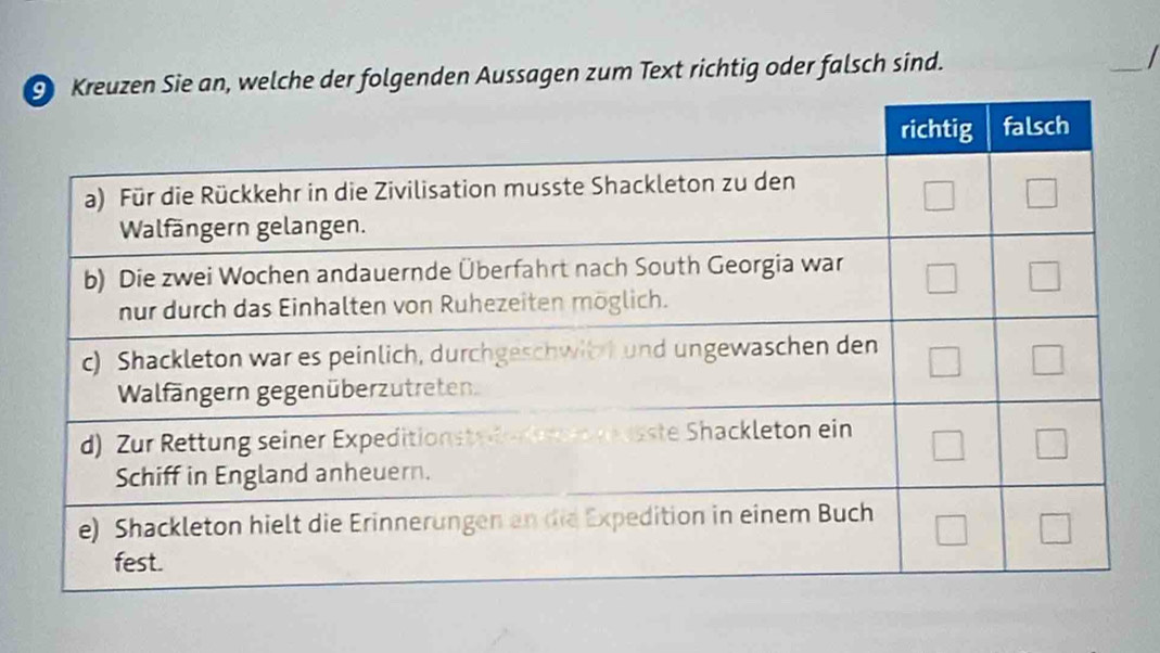 an, welche der folgenden Aussagen zum Text richtig oder falsch sind.
_