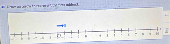 a Draw an arrow to represent the first addend. 
=