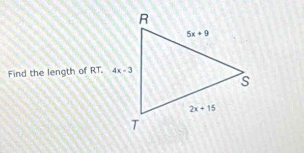 Find the length of RT.