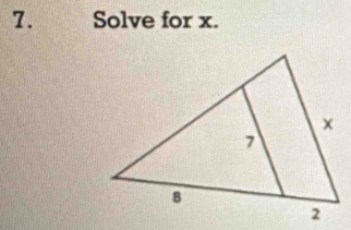 Solve for x.