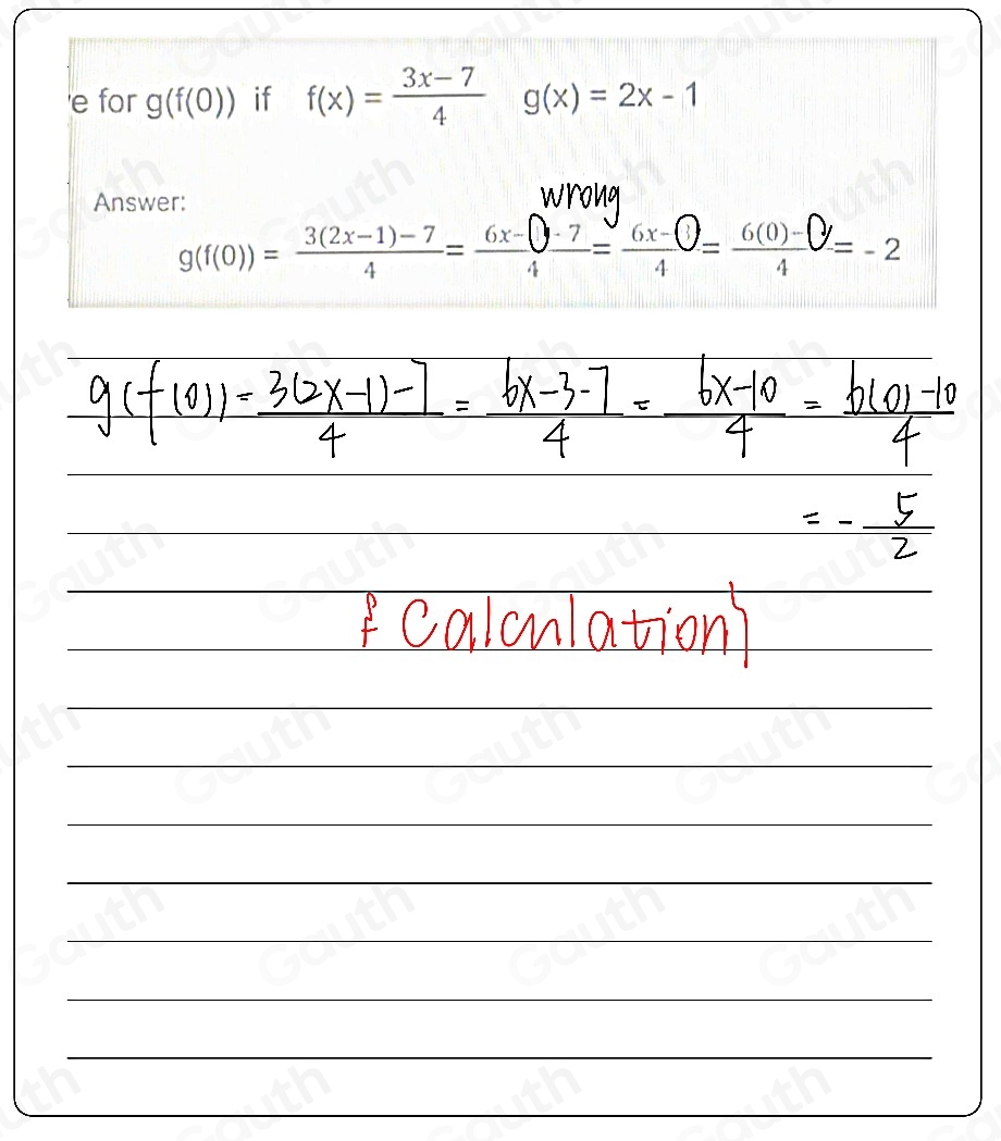 Solved: Find the error(s) and solve the problem correctly. Solve for g ...